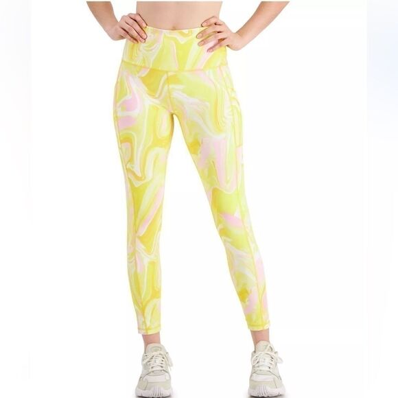 ID IDEOLOGY Compression Watercolor Whirl 7/8 Leggings, High-Rise Side-Pocket 2X - Picture 4 of 7